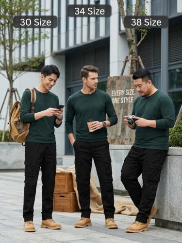 Image of Leriya Fashion Men's Cargo Pants | Multi Pocket Cotton Cargo Joggers for Men | Loose Fit Stylish Pant with Pockets | Casual Baggy Trousers & Streetwear Lower