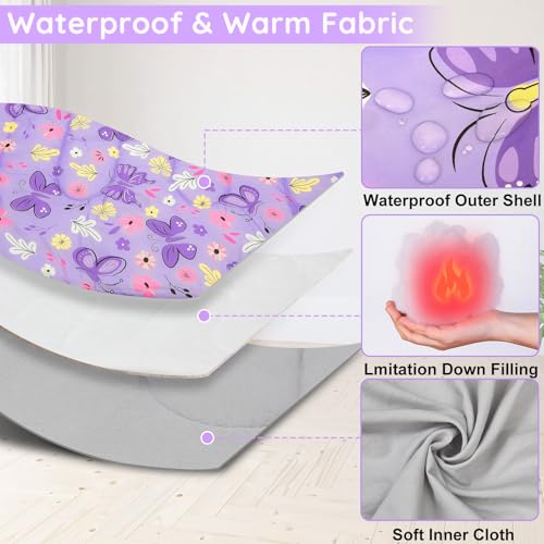 Image of FIOBEE Kids Sleeping Bag 3 Season Camping Sleeping Bags for Girls Toddler | Warm & Cool Weather 41℉ - 60.8℉, Girls Sleeping Bag with Backpacking, Machine Washable, For Traveling Hiking Indoor Outdoor
