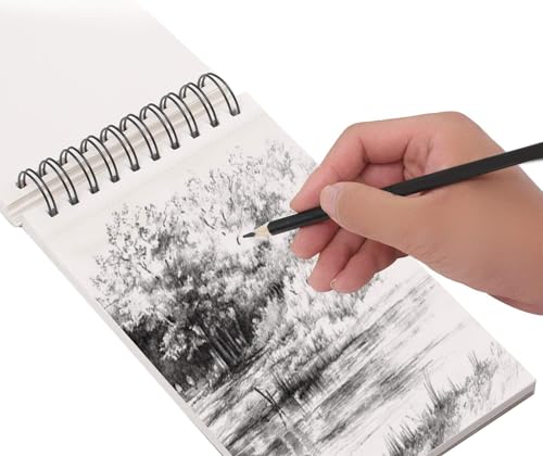 Sketch Book A4-Size 160gsm, 24sheet Double-Sided Hardcover Sketchbook, Spiral Sketch Pad, Durable Acid Free Drawing Art Paper for Kids & Adults