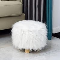 ファースツール ふわふわファー付きスツール ピュアホワイト ファースツール ふわふわファー付きスツール ピュアホワイト