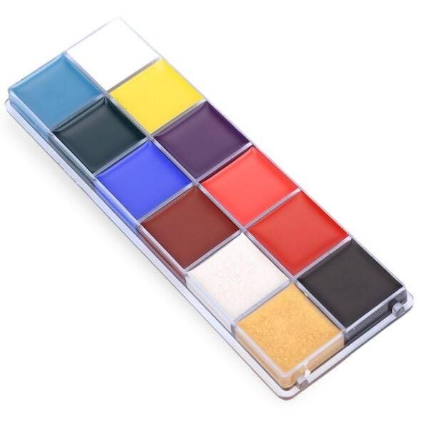 Miniatura 7 de Belleza profesional 12 colores cara cuerpo pintura, kit de paleta de pintura facial, fiesta para celebrar Halloween SFX efectos especiales disfraz
