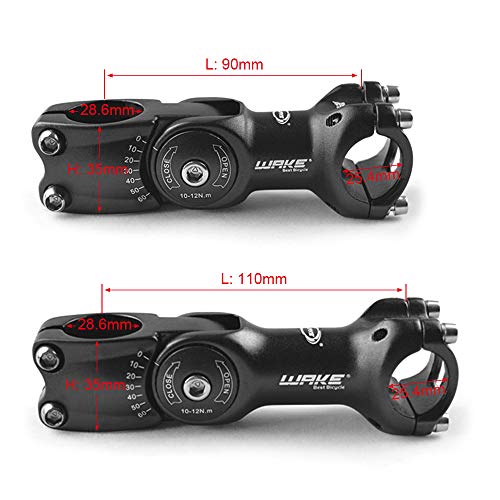 Tronco, Romacci 25,4 mm / 31,8 mm Hastes ajustáveis ​​de bicicleta de 60 graus Hastes de liga de alu