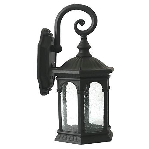Lanterne murale E27 Victoria en aluminium noir chic pour extérieur de villa
