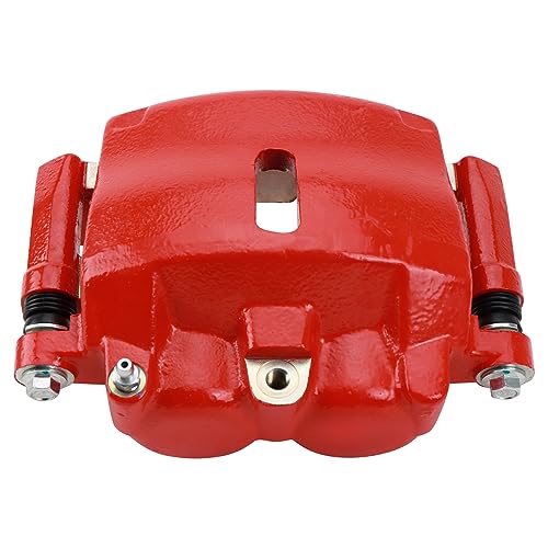 Image of TRQ Front Right Brake Caliper w /Bracket Performance Red Passenger Side
