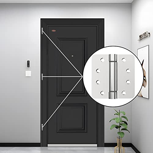 Hinges Self-Closing Door Hinges 4Inch Stainless Steel Hinges Spring Hinge Heavy Duty Hinges With 5/8” Radius Corner-Pack Of 2 #TOP6