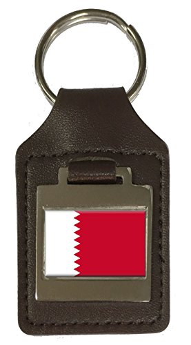 Porte-clés en cuir gravé drapeau du Qatar accessoire de voyage voyageur