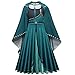 Lito Angels Reine des Neiges Deguisement Robe de Reine Anna avec Cape pour Enfant Filles, Taille 7-8 ans, Vert, Manche Longue