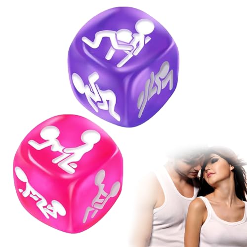 2-teiliges Würfelspiel-Set,Verführerische Würfel für Frauen und Männer,Sexstellungen für Paare,Kama-Sutra Sex-Spiel für Erwachsene,Erotikwürfel Sexstellungen Lehrbuch für Paare für Paar Erwachsene
