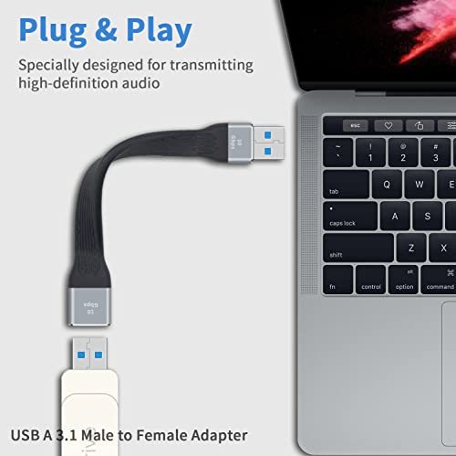 Poyiccot Short USB 3.0 Extension Cable, 5inch Flat FPC USB Extension Cable, 10Gbps Type A Male to Female Extender Cable for VR, PlayStation, Keyboard, Printer, Scanner, USB Hub by Poyiccot - Image 5