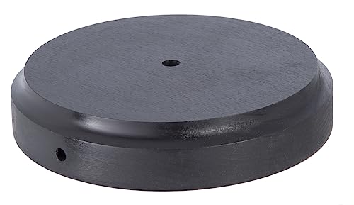 Image of B&P Lamp Modern Style Round Wooden Lamp Base with Tapered Edge, 7 Inch Top by 7 3 /4 Inch Bottom by 1 1 /2 Inch Height, Waxed Black Finish