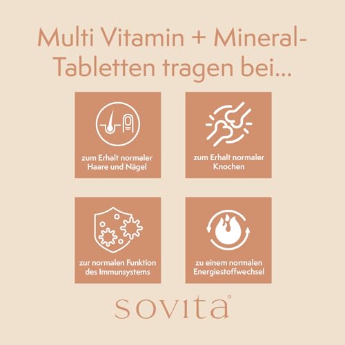 Multi Vitamin + Mineral-Tabletten | Mit wichtigen Vitaminen und Mineralstoffen A-Z | 100 Kapseln