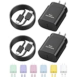 USB C Fast Charger, 2Pack 25W Type C Fast Charger Wall Charger Super Fast Charging Block for Galaxy S24 S23 S22 S21 S20 Ultra S10 S9, Note 20 10 9, with 6ft USB C to Type C Cable 25W Charger Adapter