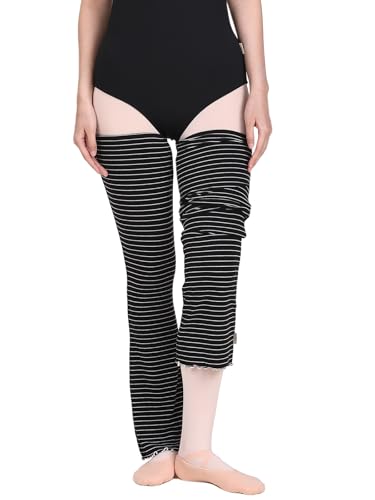 Ballet Flared Leg Warmers Spot/Stripe Pattern 1 Pair 27.5 Inches Over The Knee Elastic At Top For Women