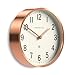 NEWGATE® Master Edwards wall Clock | Mid-Century Style Clock | 12 inch | Deep Metal case with Copper/Rose Gold Finish | Modern Retro Design for Kitchen, Living Room or Office
