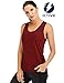 ICTIVE Yoga Tops for Women Loose Fit Workout Backless Sleeveless Keyhole Open Back Racerback Summer Shirts Burgundy L