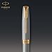 PARKER Sonnet Rollerball Pen, Chiselled Silver with Gold Trim, Fine Point Black Ink (1931491)