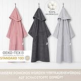 CalmyBEACH Frottee Badeponcho Damen Herren - Strandponcho 100% Baumwolle Surf Poncho Erwachsene Handtuch Kapuze Bade Surfponcho Bademantel (Altrose, S/M)