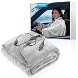 Sunny color Wearable Car Electric Blanket 12 Volt Heated Travel Blanket Plug in...