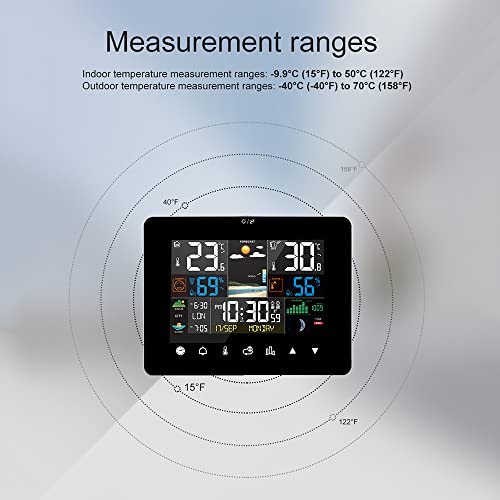 Weytoll Sunrise And Sunset Weather Station Multi-Function Alarm Clock Thermometer Hygrometer Touch Screen Operation With Wireless Outdoor Sensor #TOP7