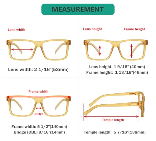 Image of Eyekepper 0.25 Reading Glasses Men, Readers for Women, 5 Pack Yellow | Stylish Mens Womens Cheaters,Large Fashion Reader Eyeglasses,All-Day Comfort Spring Hinges,Scratch Resistant for Work /Crafts