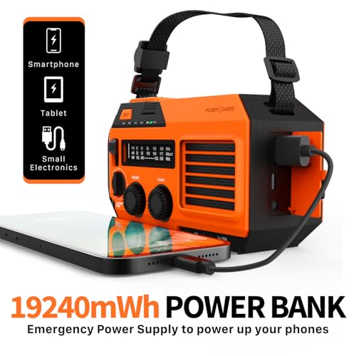 image for FosPower Emergency Weather Radio (Model A6) NOAA/AM/FM with 19240mWh P
