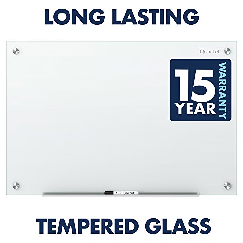 Quartet Glass Whiteboard, Non-Magnetic Dry Erase White Board, 4' X 3', Includes Accessory Tray, 1 Marker And 2 Glass Board Magnets, White Surface, Infinity (G4836Nmw) #TOP3