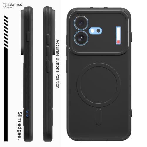 Image of Pikkme Back Cover for Nothing Phone 4b 5G Soft Matte Silicone Mag-Safe Design (Mag-Safe Not Support) Camera Protection | Slim Fit Bumper Cover (Black)