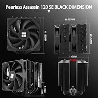 Thermalright Peerless Assassin 120 SE Schwarz CPU-Luftkühler, 6 Heatpipes, zwei TL-C12C PWM-Lüfter, 155 mm hohe CPU-Kühlung, for AM4/AM5,Intel LGA 1851/1700/1150/1151/1200 (PA120SE Black) – Ansicht 6