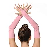  Erwachsene, Unisex-Handschuhe, Ellenbogen-Länge, Elastan, fingerlos, lange Handschuhe, Einheitsgröße, rose, One size