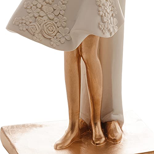 Figura Decorativa Família de Resina Branco 9cm x 7cm x 20cm - Wolff