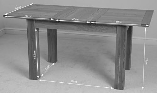 OAK FURNITURE KING Hampton 120-160 cm Oak Extending Dining Table | 4-6 Seater Solid Wood Dining Table Extendable
