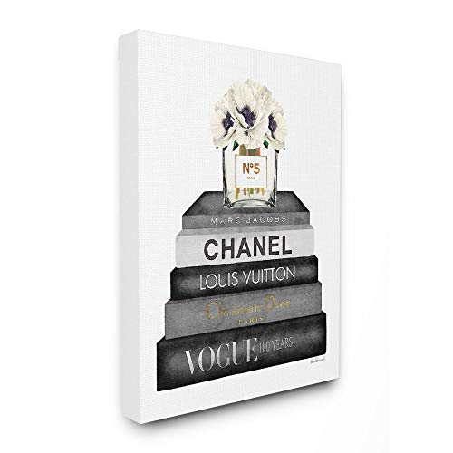 Stupell Industries Fashioner Flower Bookstack Black and White Watercolor, Design by Artist Amanda Greenwood Wall Art, 24 x 30, Canvas Stupell Industries Fashioner Flower Bookstack Black and White Watercolor, Design by Artist Amanda Greenwood Wall Art, 24 x 30, Canvas