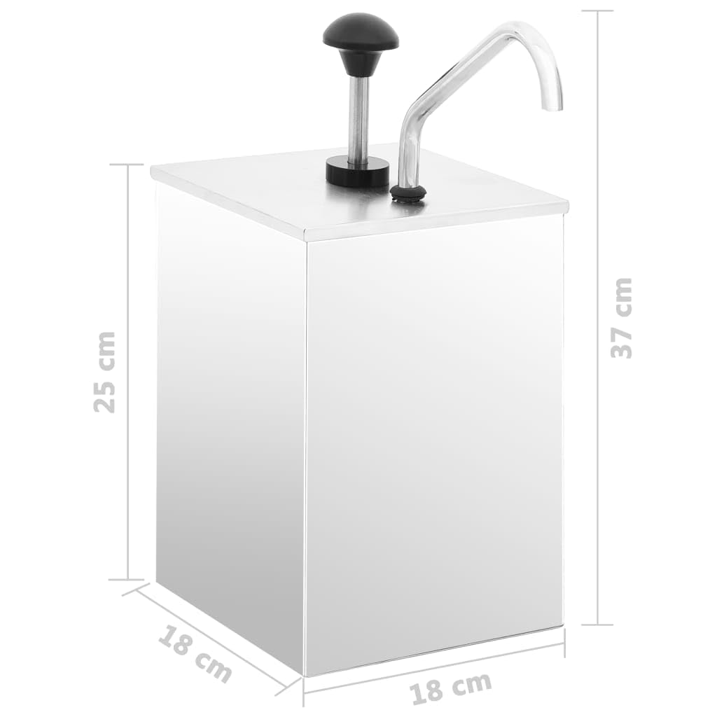 Dispensador de salsa de acero inoxidable 3,5 L con bomba y boquilla antigoteo, accesorio para salsa de tomate, mayonesa, aderezo, mostaza, aceite y vinagre, dosificador gastro con tapa y