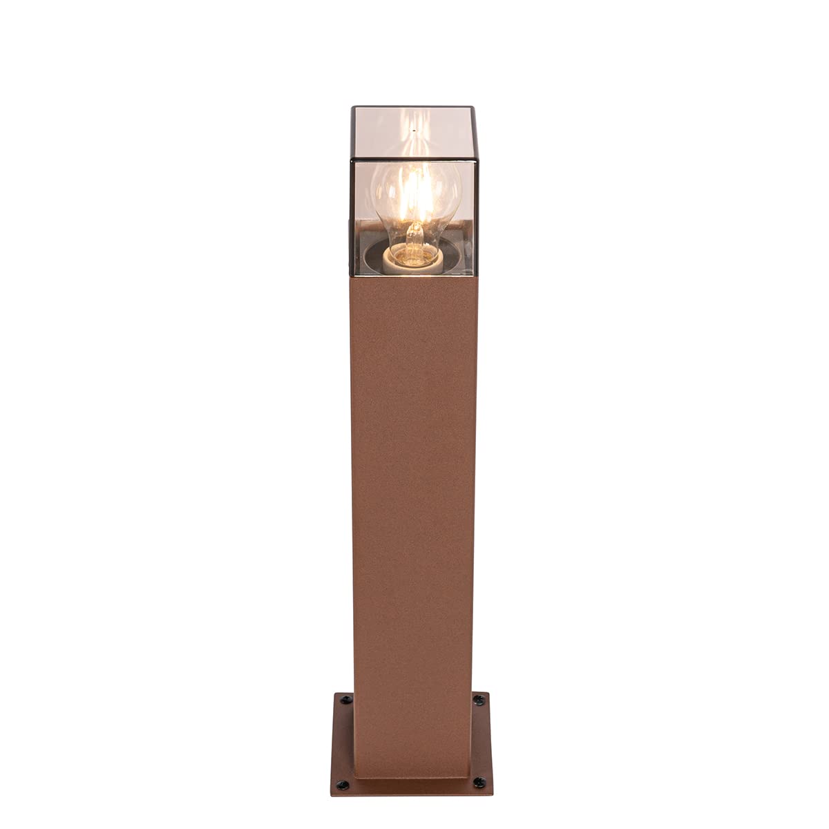 Qazqa Lámpara exterior de pie industrial marrón óxido 50 cm IP44 - Dinamarca Aluminio/Plástico Alargada Adecuado para LED Max. 1 x 15 Watt