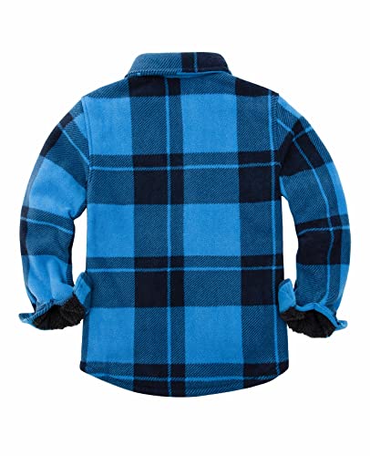Image of ThCreasa Boys Sherpa Lined Plaid Button Shirt Jacket | Full Thermal Lining, Buffalo Plaid Shacket, Button Down, Family Matching Shirt, Dress Shirt Style, Cozy Winter Fall Outerwear