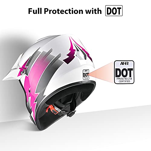 Ahr Youth & Kids Motocross Helmet Dot Full Face Offroad Dirt Bike Helmet For Motorcycle, Atv And Mountain Bike, Model H-Ven12 #TOP2