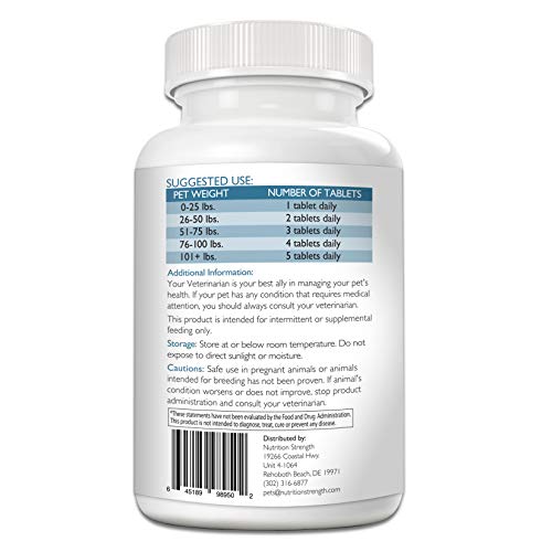 Nutrition Strength Pain Relief For Dogs Supplement, Anti Inflammatory For Dogs In Pain, With Organic Yucca, Boswellia, Meadowsweet, Cornus, Licorice And Ginger, 120 Chewable Tablets #TOP1