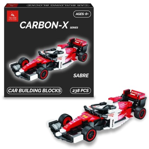Image of F1 Racing Car Building Blocks Set - 225+ Pieces Toy Car Construction Kit for Kids 6+ & Adults | Build 8 Unique Formula Race Cars | STEM Educational, Birthday Gift Toy (Sabre)