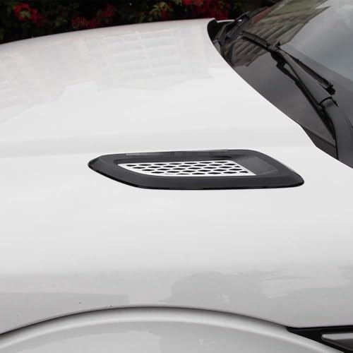 Image of Ventilation Grille Inserts for Front Windscreen, Car Hood Vent Exterior Outlet Wing Trim, Side Intake Scoop Turbo Bonnet Vent Cover Decor Scoop, Black