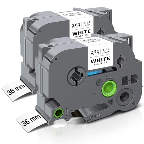 UniPlus Kompatibles Etikettenband Ersetzen für Brother TZe-261 Tze261 TZ-261 Schriftband für Brother 550 P950W P900W 9200DX 9200P 9500PC 9600 9700PC 9800PCN, 36mm x 8m, Schwarz auf Weiß, 2Pack