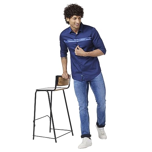 Image of Spykar Men's Regular Fit N /A Full Sleeve Solid Casual Shirts