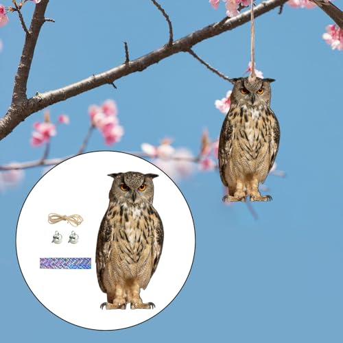 Image of Fake Owl Decoration Realistic Owl to Keep Birds Away for Rooftops Yard Patio Style B