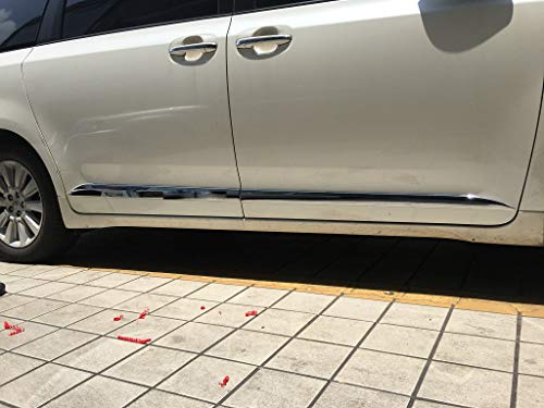 Kaitian 4pcs ABS Chrome Car Body Side Moulding Trim Overlay Cover Trim Molding Trim Molding Strip Decorative Emblems for Toyota Sienna 2011 2012 2013 2014 2015 2016 2017 2018 2019 2020