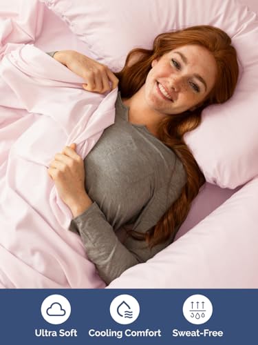 Image of Extra Deep Twin Sheet Set - 4 Piece Breathable & Cooling - Lavender Pink | Hotel Luxury Bed Sheets Set, Easy & Secure Fit, Ultra-Soft, Wrinkle & Fade Free, Comfy Sheets Set with Extra Deep Pockets