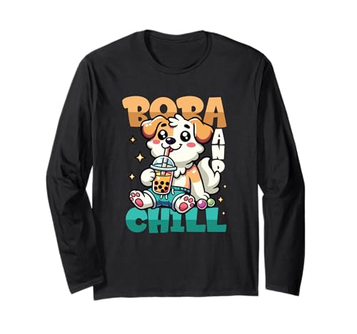 Boba Bubble Tea Lover Boba Buveur de thé aux bulles Manche Longue