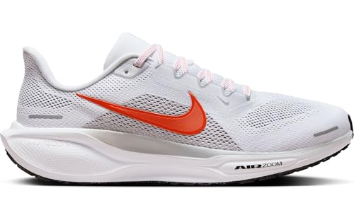 Nike Nike Men's Pegasus 41 Road Running Shoes, White Picante Red Wolf Grey Black, 14 Men