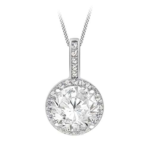 Argent Sterling 925 Ronde Pendentifs Oxyde de Zirconium fini la peau irritée