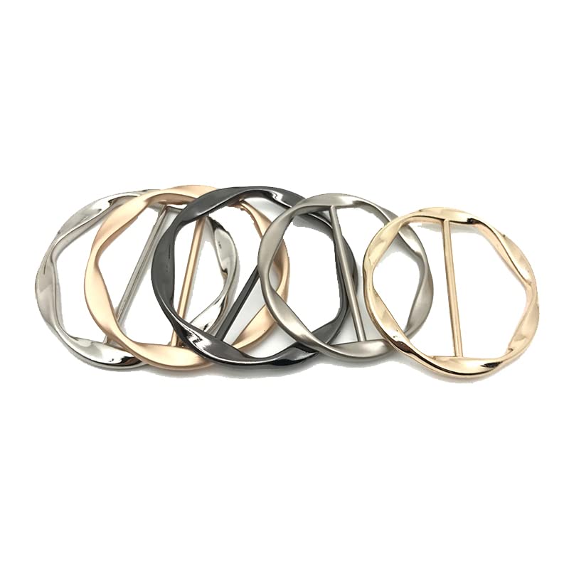 Image of 6pcs Scarf Ring Clip Metal T Shirt Clips Metal Circle Buckle Clothing Ring Wrap Holders Tie for Women Scarves Clasp