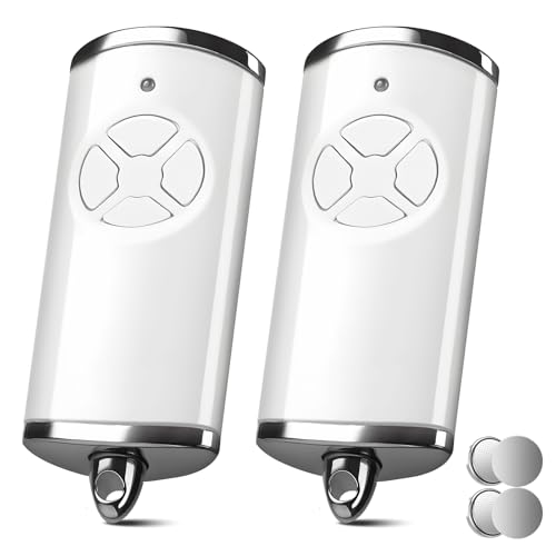 868 MHz Garage Door Remote 2 PCS Garage Door Opener Remote Control 4 Channels Compatible with HSE-4-868-BS HSE2-868-BS HS4-868-BS HS1-868-BS HSS4-868-BS HSP4-868-BS Remote Control - White