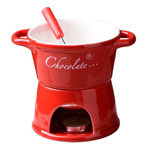 Mug à fondue en céramique avec fourchettes réutilisables pour chocolat